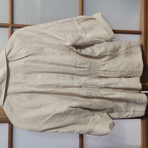 Charter Club  Beige Linen Lightweight Jacket Size L/P - Picture 5 of 10